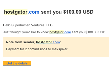 $100 HostGator commission