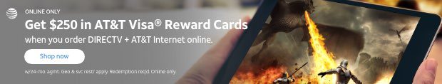 switch to directv att - get 250 visa reward card